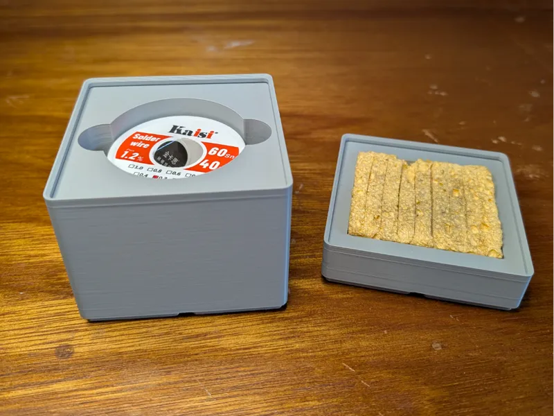 Solder Wire and Sponge Bin for Gridfinity