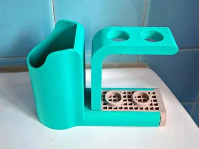 2 Toothbrush + Toothpaste Holder