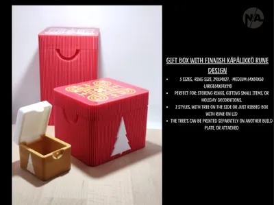Christmas gift Box with Finnish Rune Design