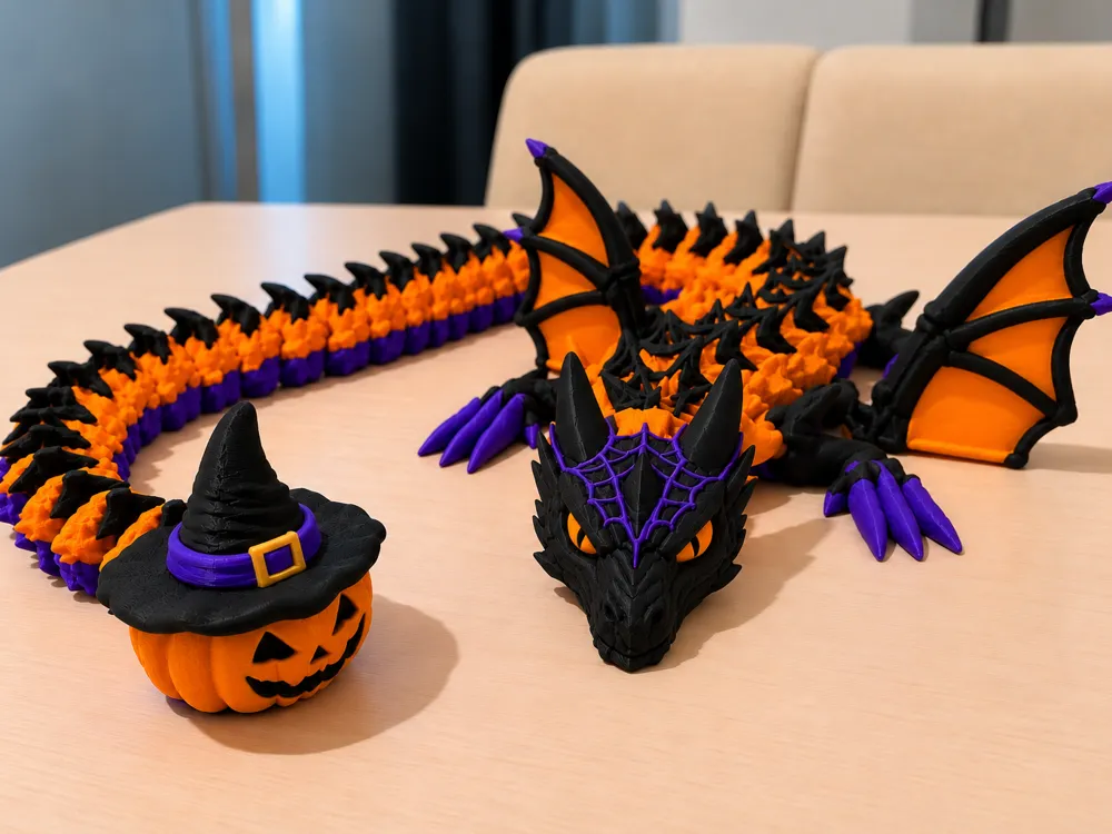 Adorno temático: Articulated Halloween themed dragon. Referencia del modelo original.
