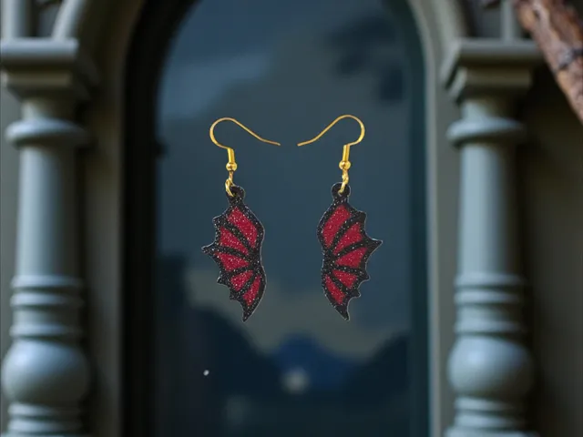 Vampire wing earrings