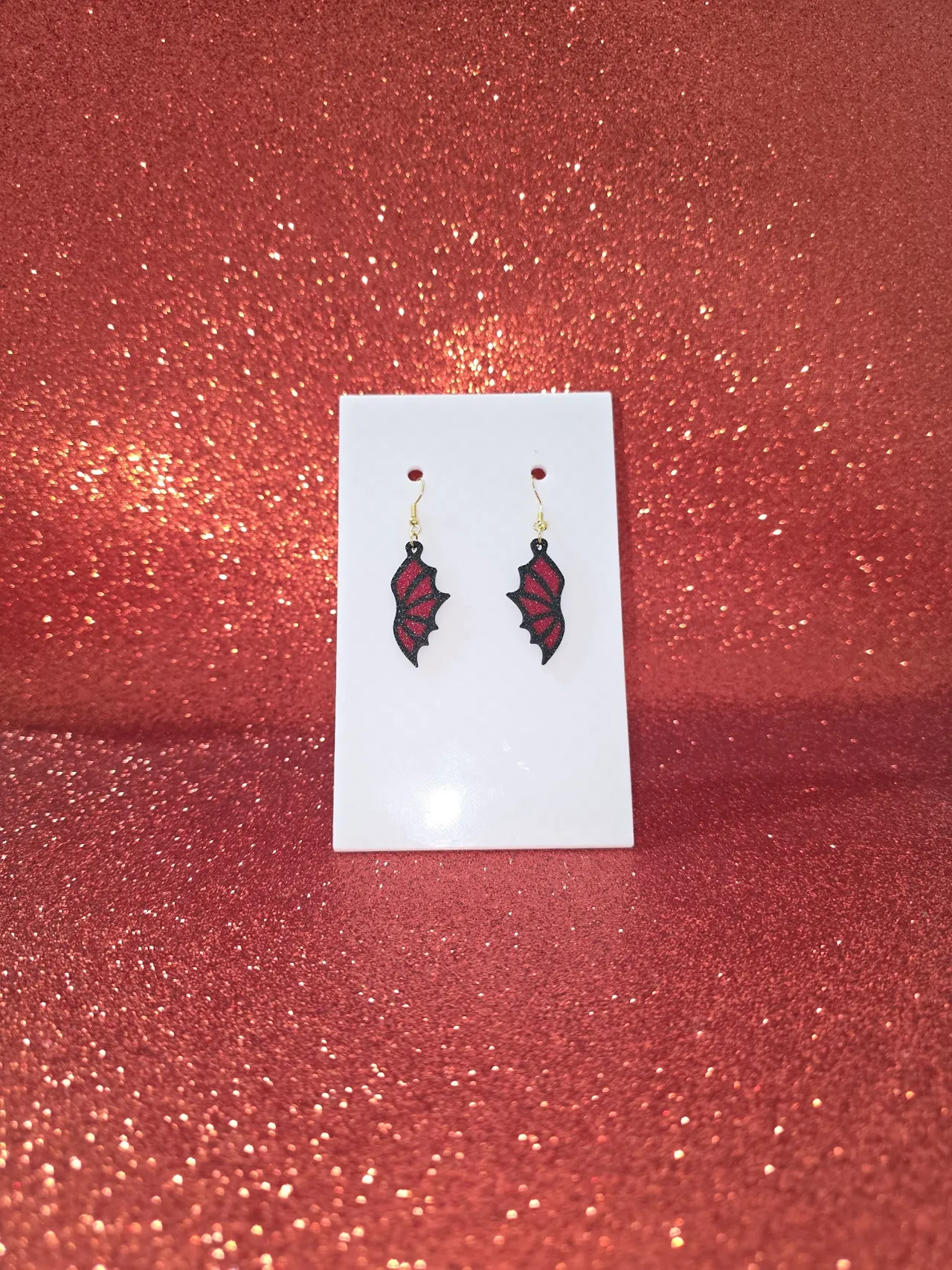 Vampire wing earrings view 2