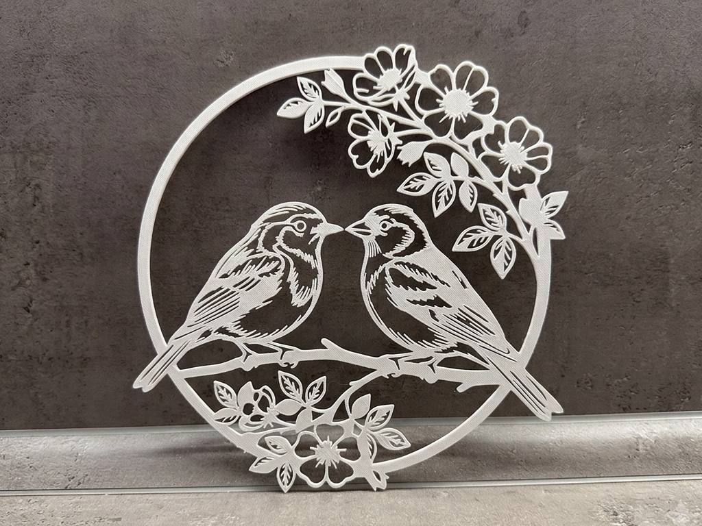 Birds With Flowers Wall Art