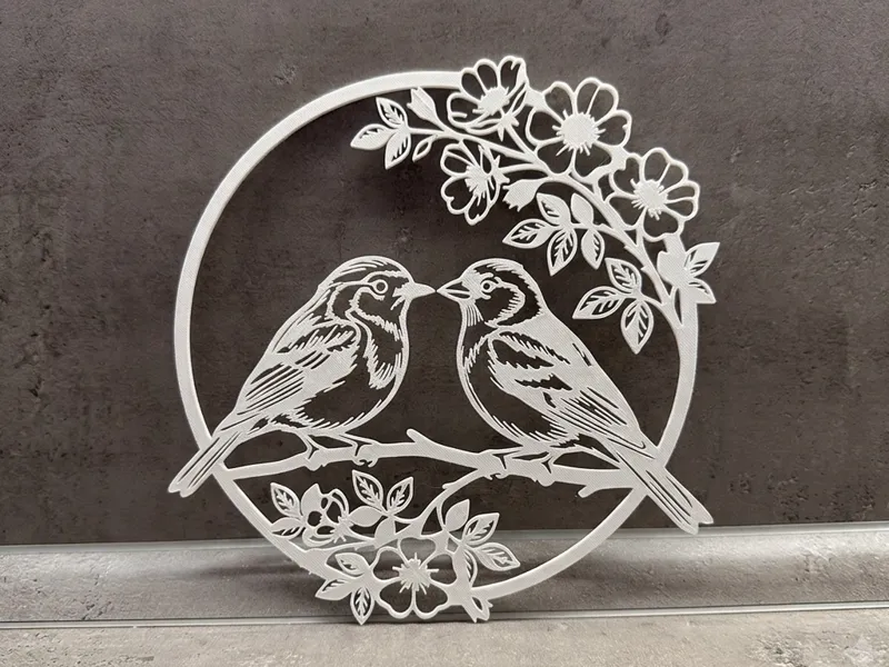 Birds With Flowers Wall Art