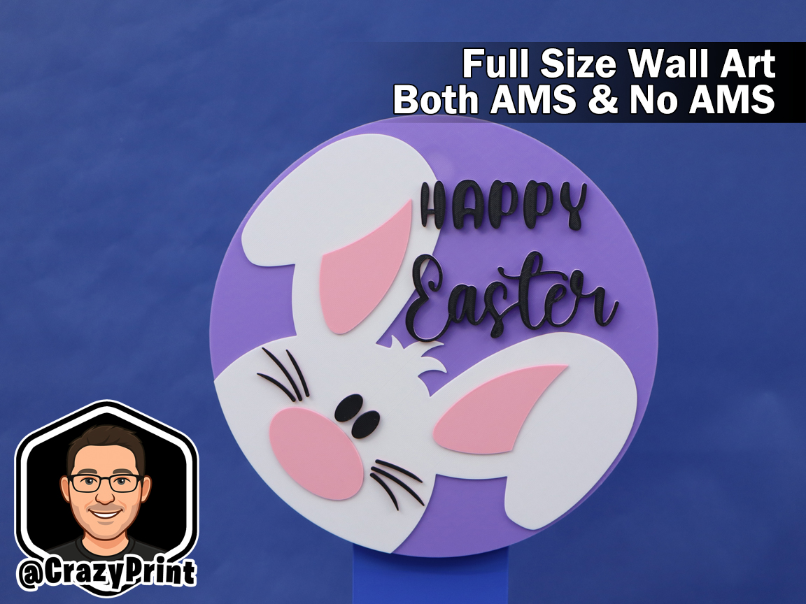 Happy Easter- Peeking Bunny Wall Art / Sign No AMS