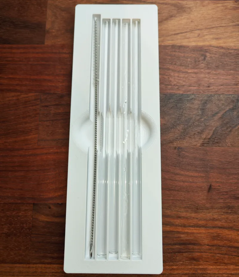 Gridfinity - container for glass drinking straws
