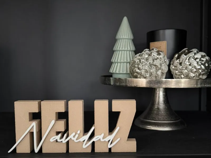 Feliz Navidad Deko Winter Schriftzug  Fuzzy Skin