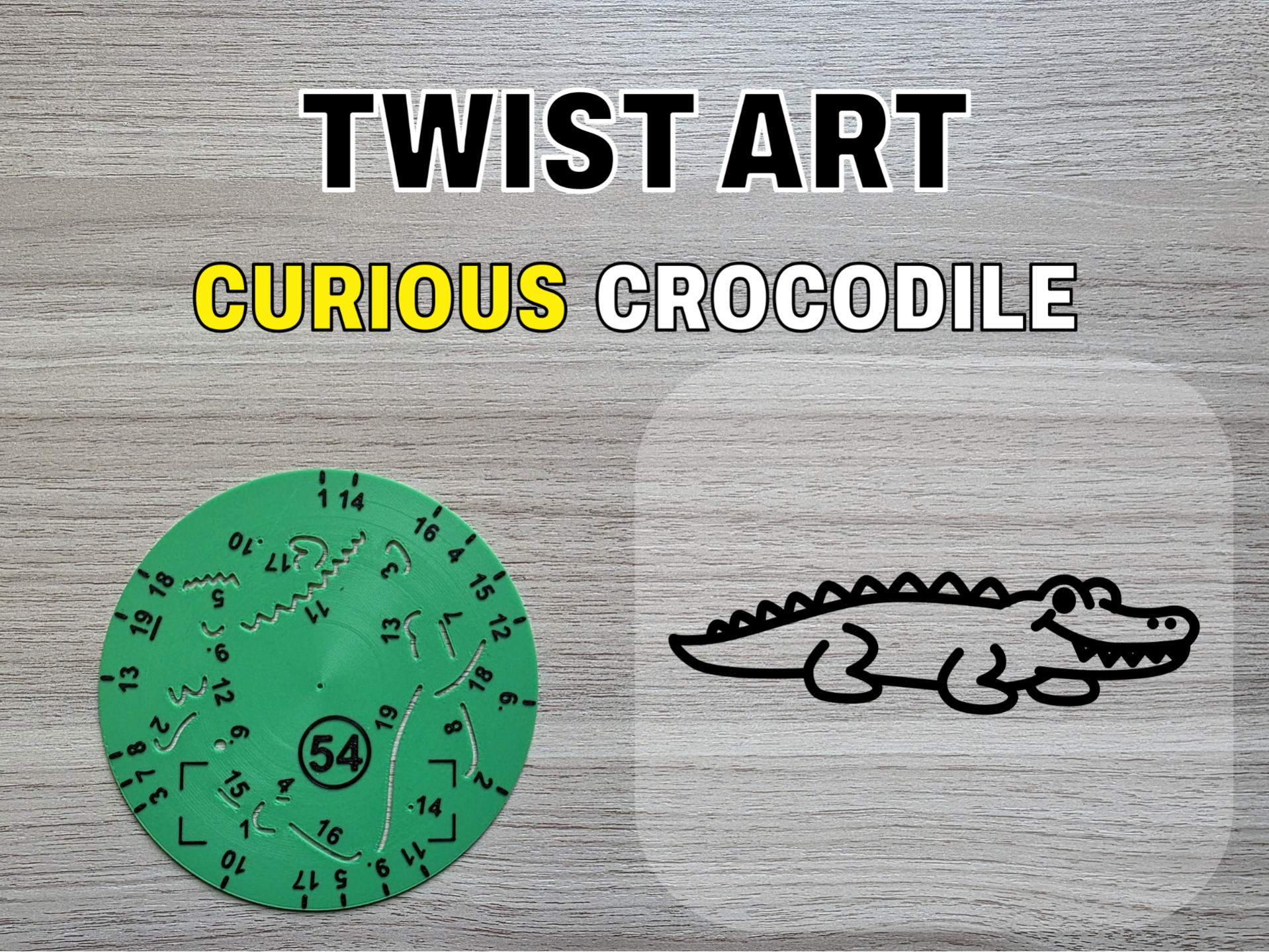 Twist Art 54 Crocodile - Rotary Drawing Stencil