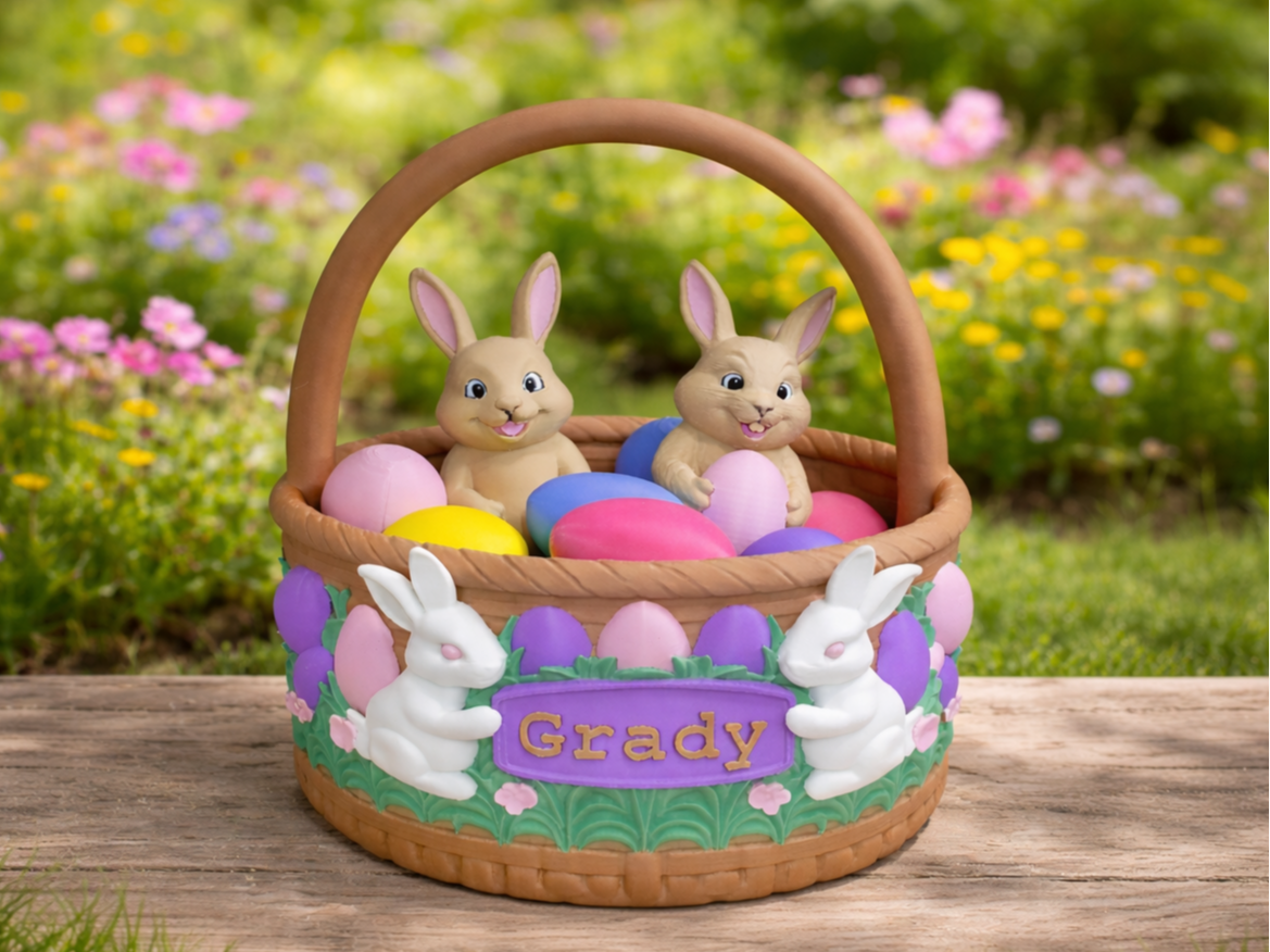 Miniatura 1 do modelo 3D Heirloom Quality Customizable Easter Basket NICE!
