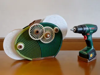 Filament spool winder for cordless screwdriver