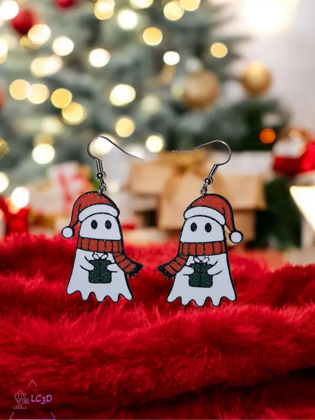 Christmas ghost earrings
