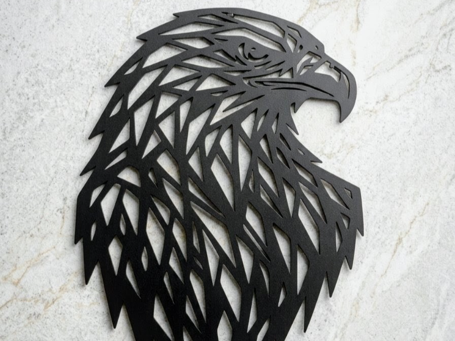 Geometrischer Adler-Kopf Modern Low-Poly Wall Art