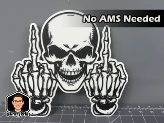 Skull throwing double fingers w/ no regrets No AMS