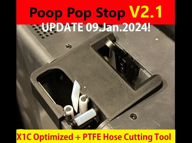 Poop Pop Stop V2.1 - for P1S / P1P / X1C (UPGRADE 09.01.2024)