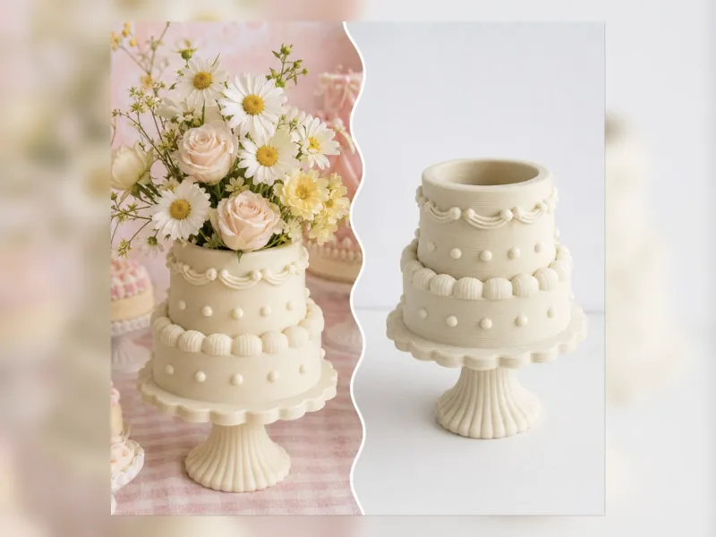Ivory Tiered Cake Vase