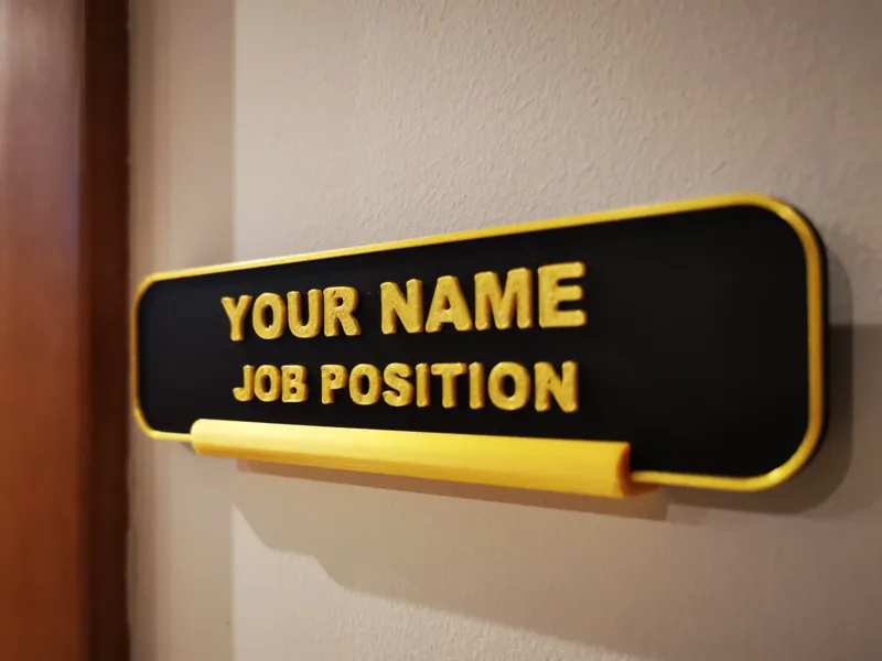 Customizable Office Wall & Door Nameplate