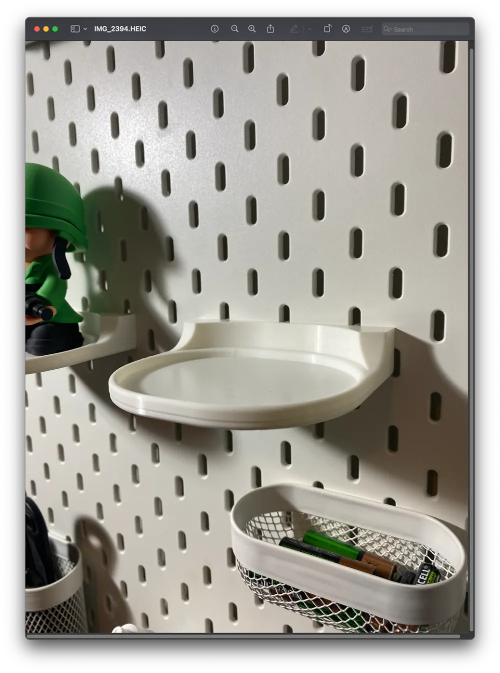 Ikea pegboard 11cm wide round plate shelf Remixed by nickknacks
