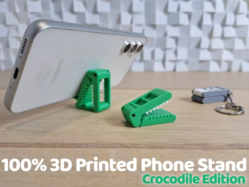 Foldable Phone Stand | Print-in-place | Crocodile