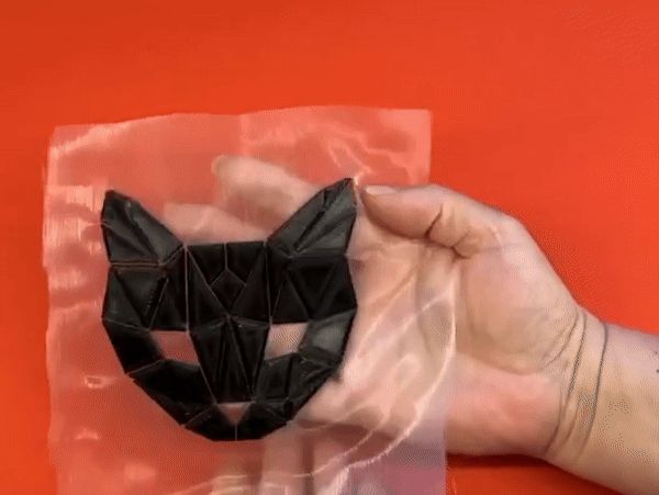 Polygon Cat on Fabric (Organza)