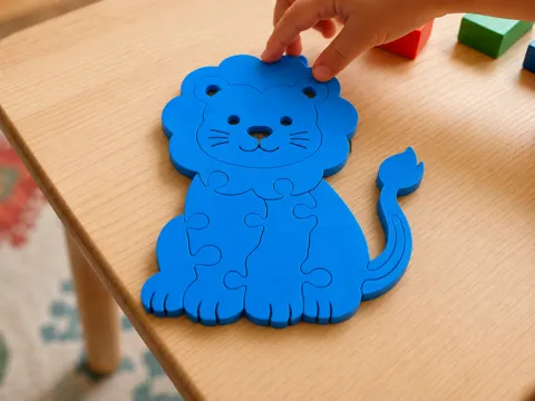 Modelo para impresión 3D: 3D Löwenpuzzle für Kinder im Holz-Stil — referencia de MakerWorld