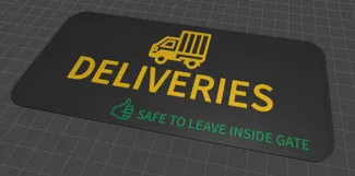 Deliveries at side Gate - Signage 