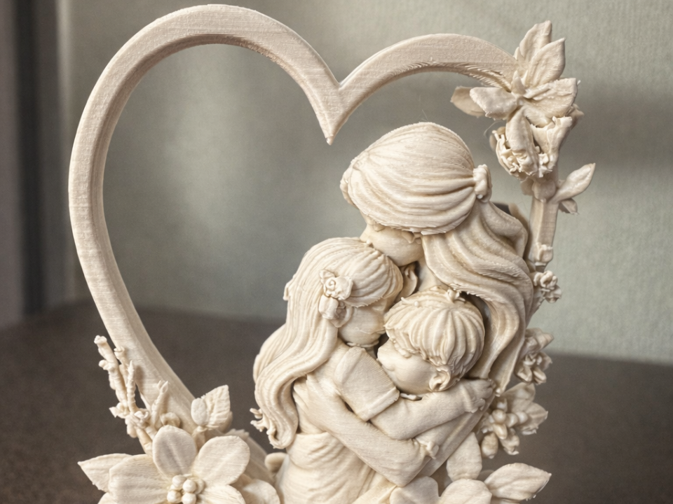 Heartfelt Family Hug – 3D Printed Sculpture