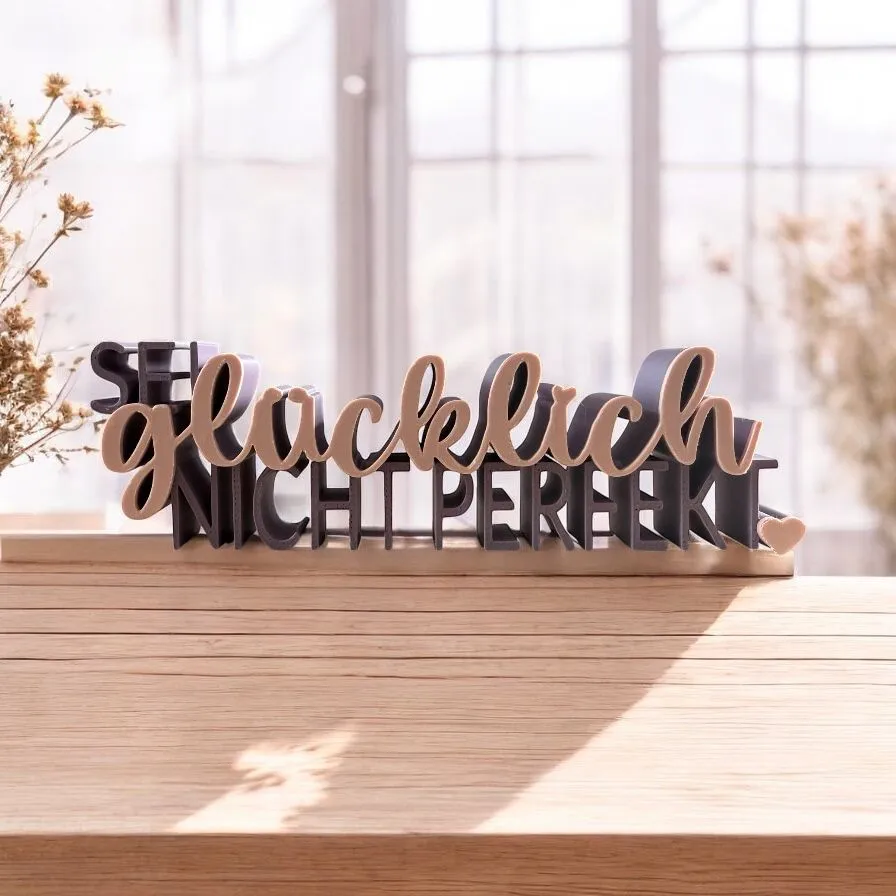 Not Happy Lettering Be happy, not perfect // lettering by Mamabär MakerWorld: Download Free ...