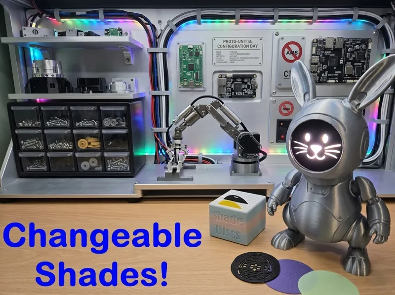 Robotic Bunny Lamp - Changeable Shades!