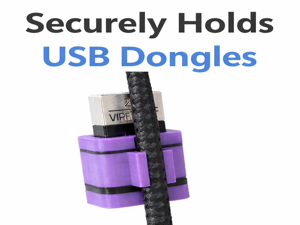 USB Dongle Cover with Built-In Cable Clip