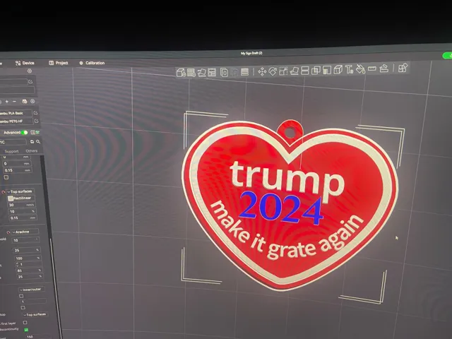 trump heart earring /key charm