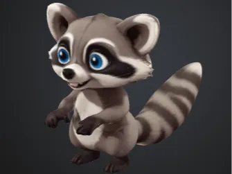 Petit raton laveur — figurine de fin de bobine