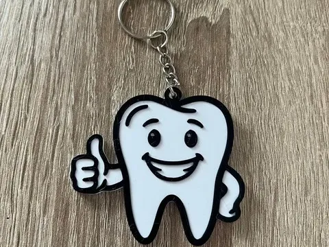 Happy Tooth Thumbs Up Keychain for dentist