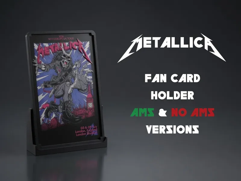 Metallica Fan Card Holder Display AMS and NO AMS