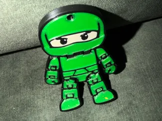 Green Ninja Flexi Figure, Print-in-Place (3-Color)