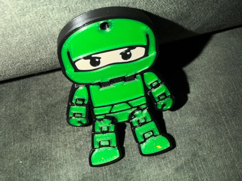 Green Ninja Flexi Figure, Print-in-Place (3-Color)