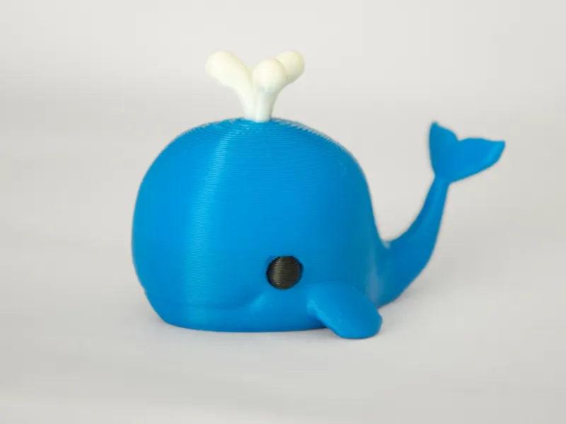 Cute Cartoon Whale with Water Spout