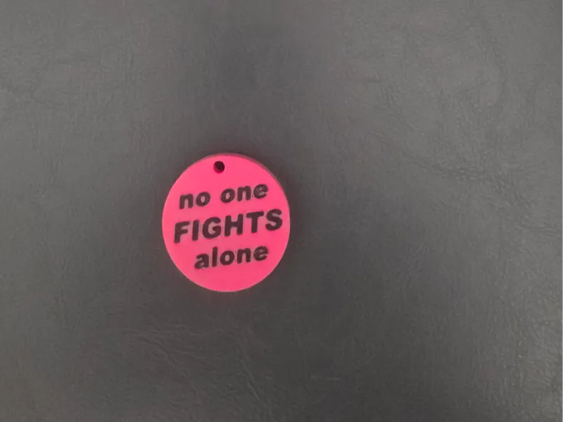 no one fights alone cancer keychain