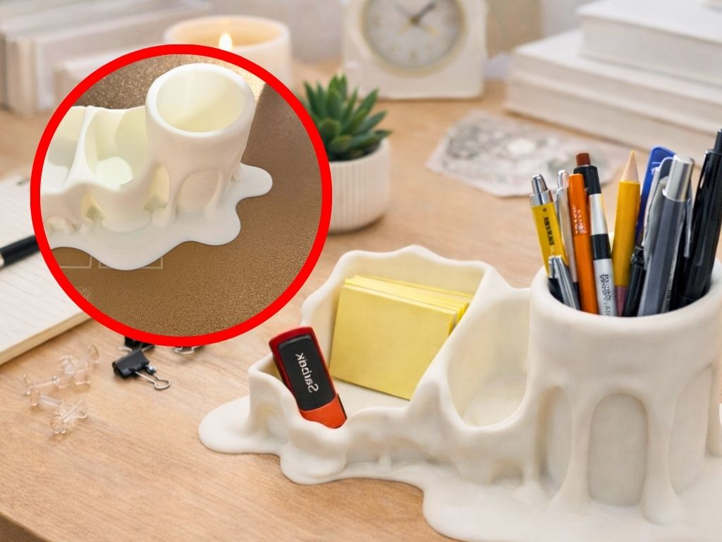 Melted Wax Desk Organizer
