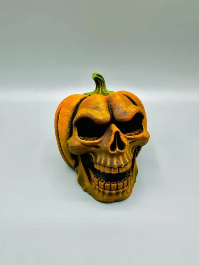 Pumpkin Skull - Free 3D Print Model - MakerWorld