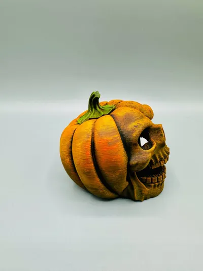 Pumpkin Skull - Free 3D Print Model - MakerWorld