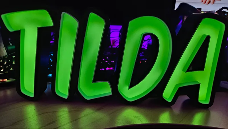 Namenlampe Lightbox Tilda Letters