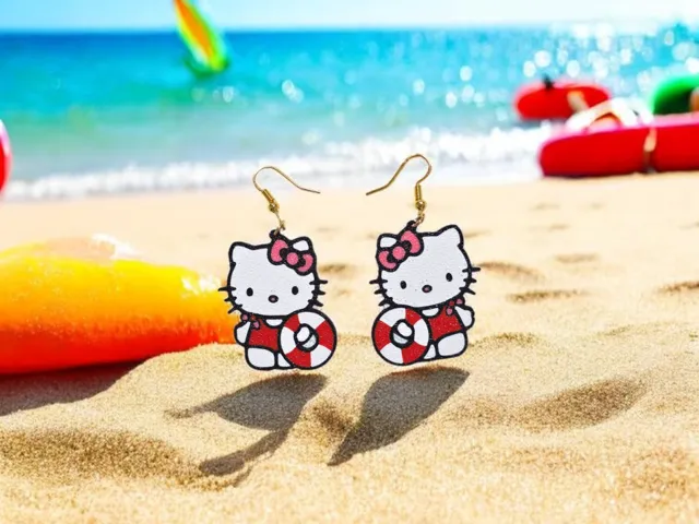 Beach Hello Kitty earrings