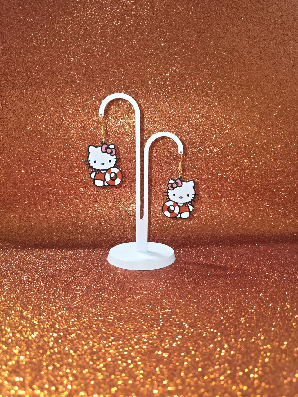Beach Hello Kitty earrings view 3