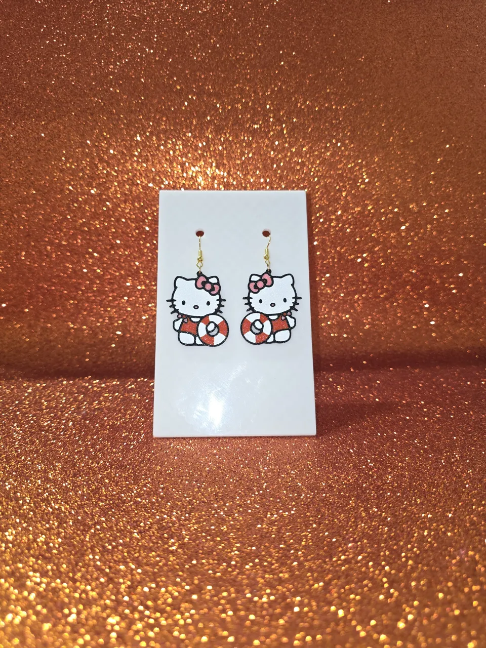 Beach Hello Kitty earrings view 2