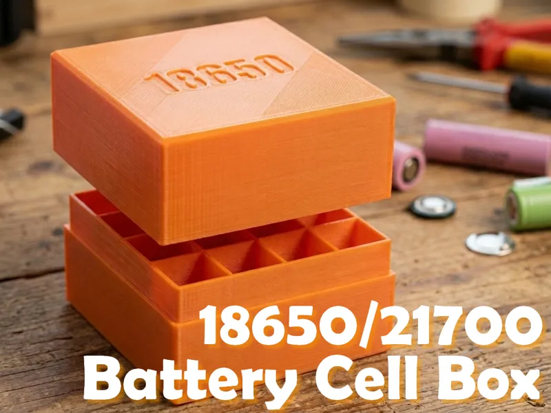 Storage box for both 18650 and 21700 cells