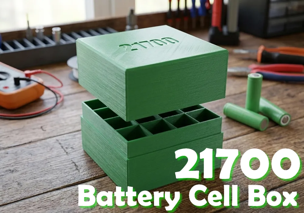 Storage box for both 18650 and 21700 cells - Free 3D Print Model ...