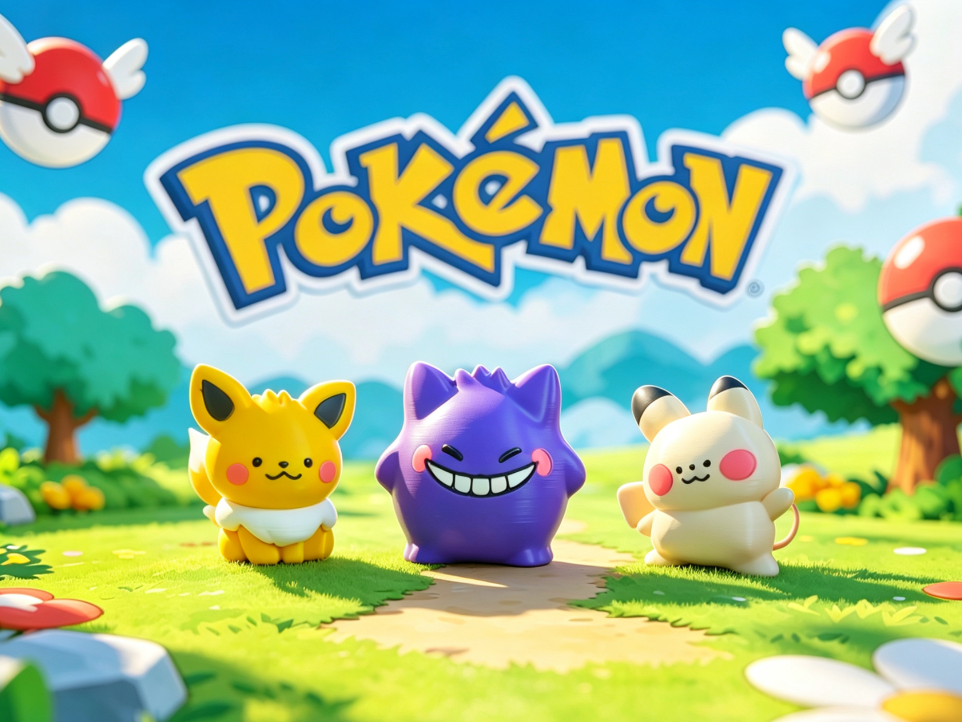 Pokemon小鼻嘎宝可梦 耿鬼 多色一体打印