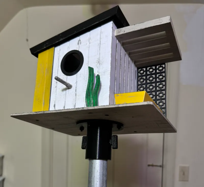 Midcentury Birdhouse - Larger Pole Mount