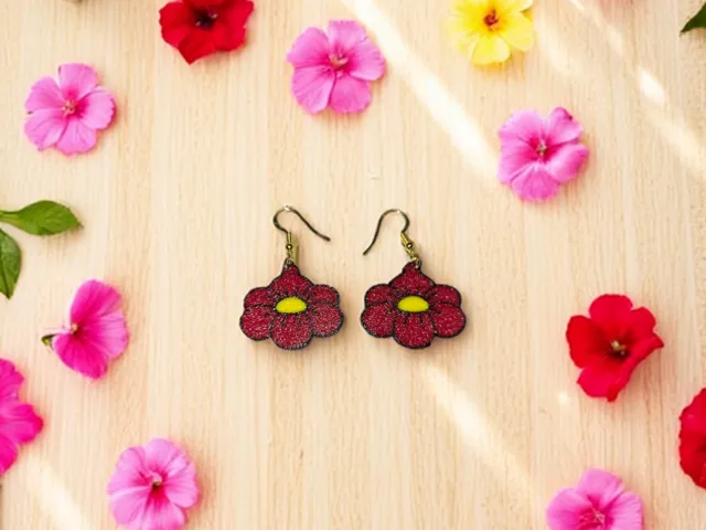 Hibiscus earrings