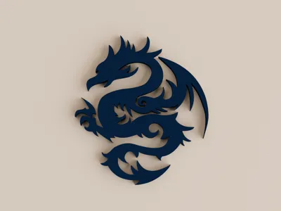 Dragon (Monochrome) Keychain or Earring